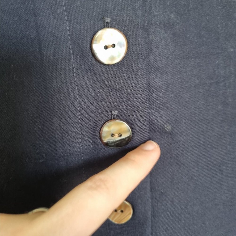 Sportscraft Navy Blue Button Up Midi Skirt Vintage 90s Size 16 - Picture 10 of 10